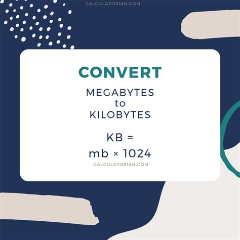 KB to MB Conversion Kilobytes to Megabytes Calculator.
